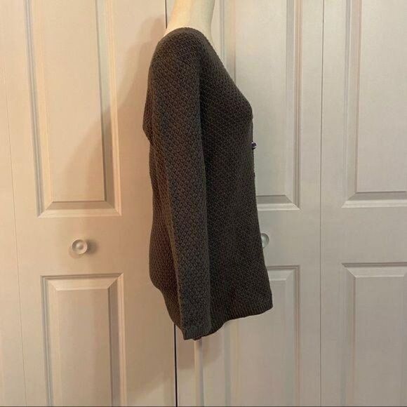 Jones New York Grey Knit V Neck Button Front Cardigan Sweater Large New - Picture 4 of 8